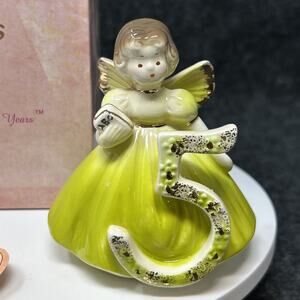 Vintage Josef Originals Birthday Girl Age 5 Figurine Yellow Dress Dakin Japan